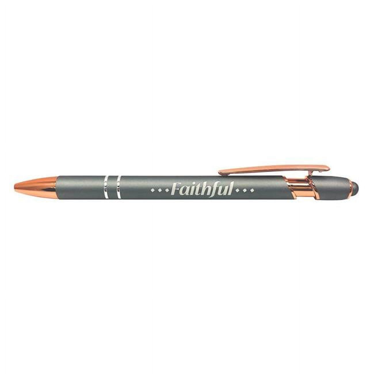 Soft Touch Gift Pen - Faithful, Grey