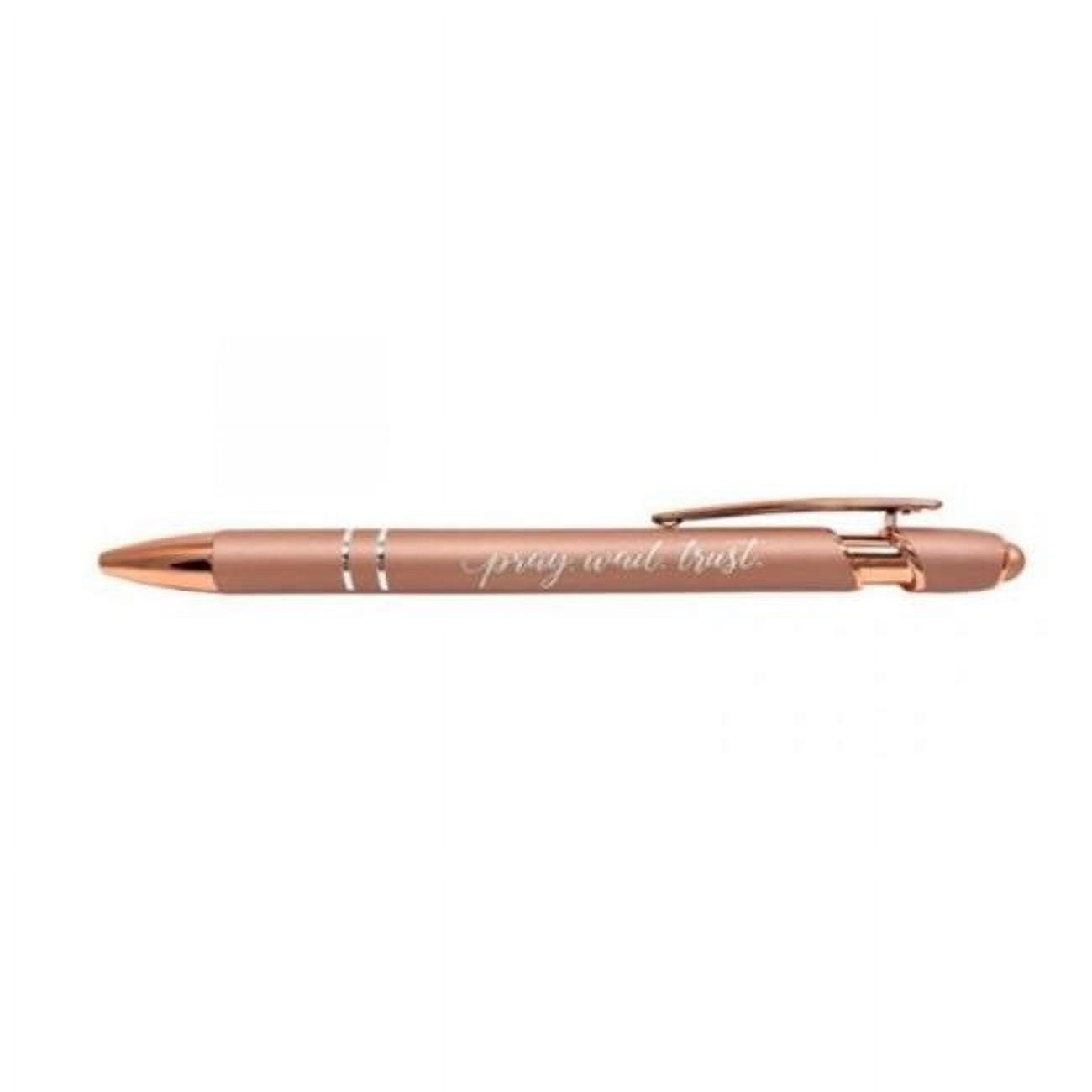 Soft Touch Wait Trust Gift Pen-Pray, Rose Gold