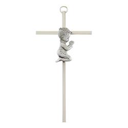 Picture of CB Church Supplies 248506 7 in. Baby Boy Wall Cross&#44; Antique Pewter
