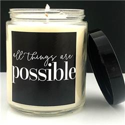 Picture of Abba Products 037634 8 oz Candle - WTLB-All Things Are Possible-Orchid Musk