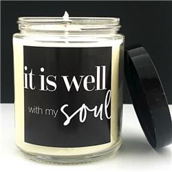 Picture of Abba Products 037987 8 oz WTLB-It Is Well-White Gardenia Candle