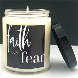 Picture of Abba Products 038002 8 oz WTLB-Faith Over Fear-Passion Fruit & Peony Candle