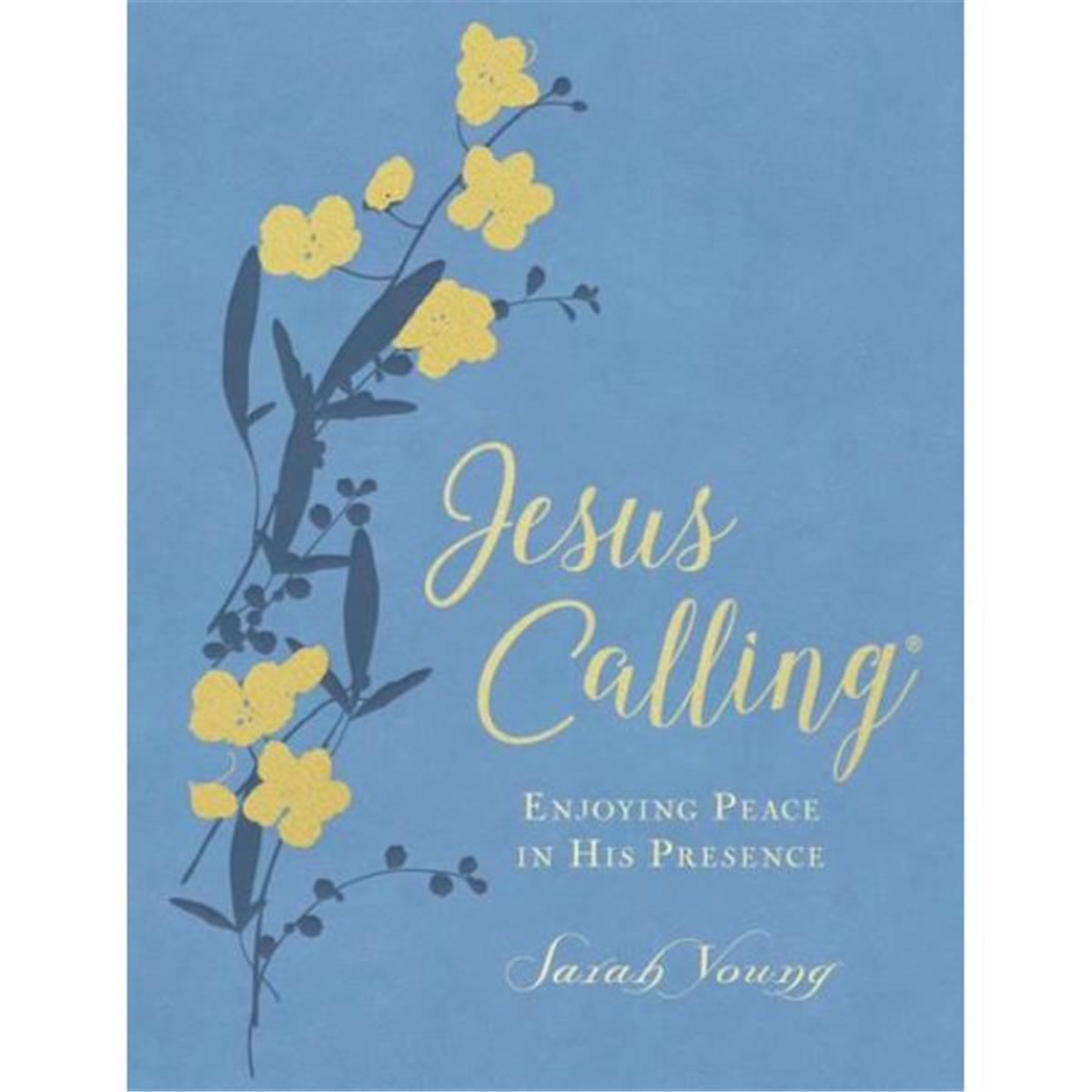 233263 Jesus Calling Large Print Deluxe Leathersoft Book - Light Blue