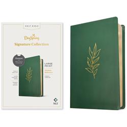 222407 NLT Large Print Thinline Reference & Filament Enabled Edition Bible - Evergreen
