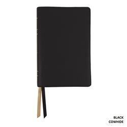 Steadfast Bibles 205684 Legacy Standard Handy Size Paste Down Cowhide Red Letter Bible - Black