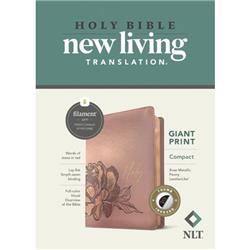 240395 NLT Compact Giant Print Bible & Filament Enabled Edition & Rose Metallic Peony