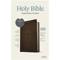 221124 KJV Large Print Premium Value Thinline Filament Enabled Edition Bible - Dark Brown