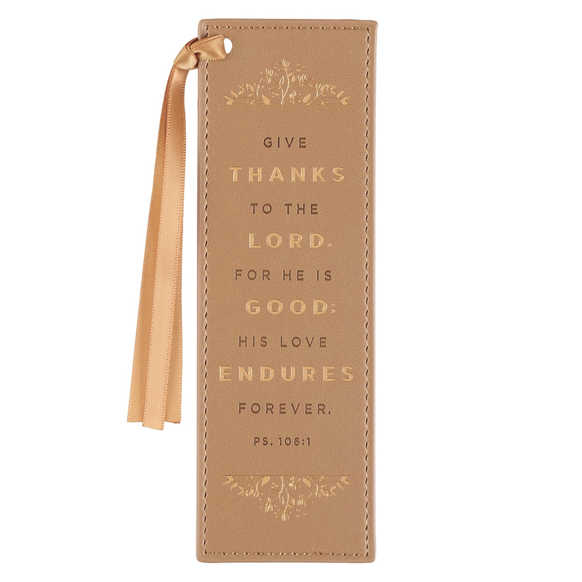Picture of Christian Art Gifts 241393 Give Thanks Psalm 106-1 Bookmark - Faux Leather