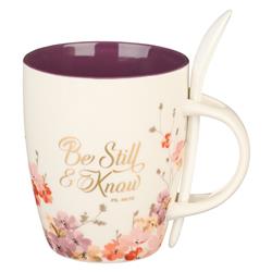 Picture of Christian Art Gifts 241554 Be Still Psalm 46-10 Mug with Spoon