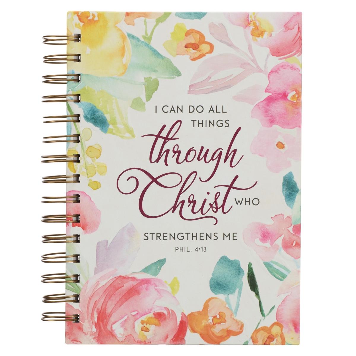 241509 All Things Through Christ Philippians 4-13 Wirebound Journal, Large