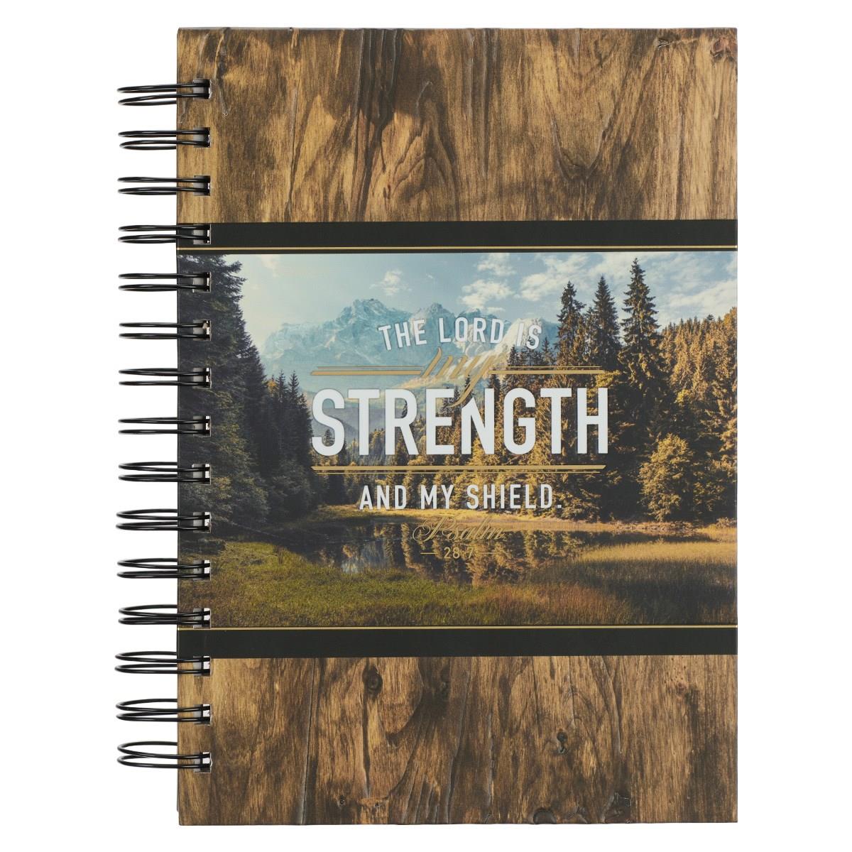 241505 Lord is My Strength Psalm 28-7 Wirebound Journal, Large
