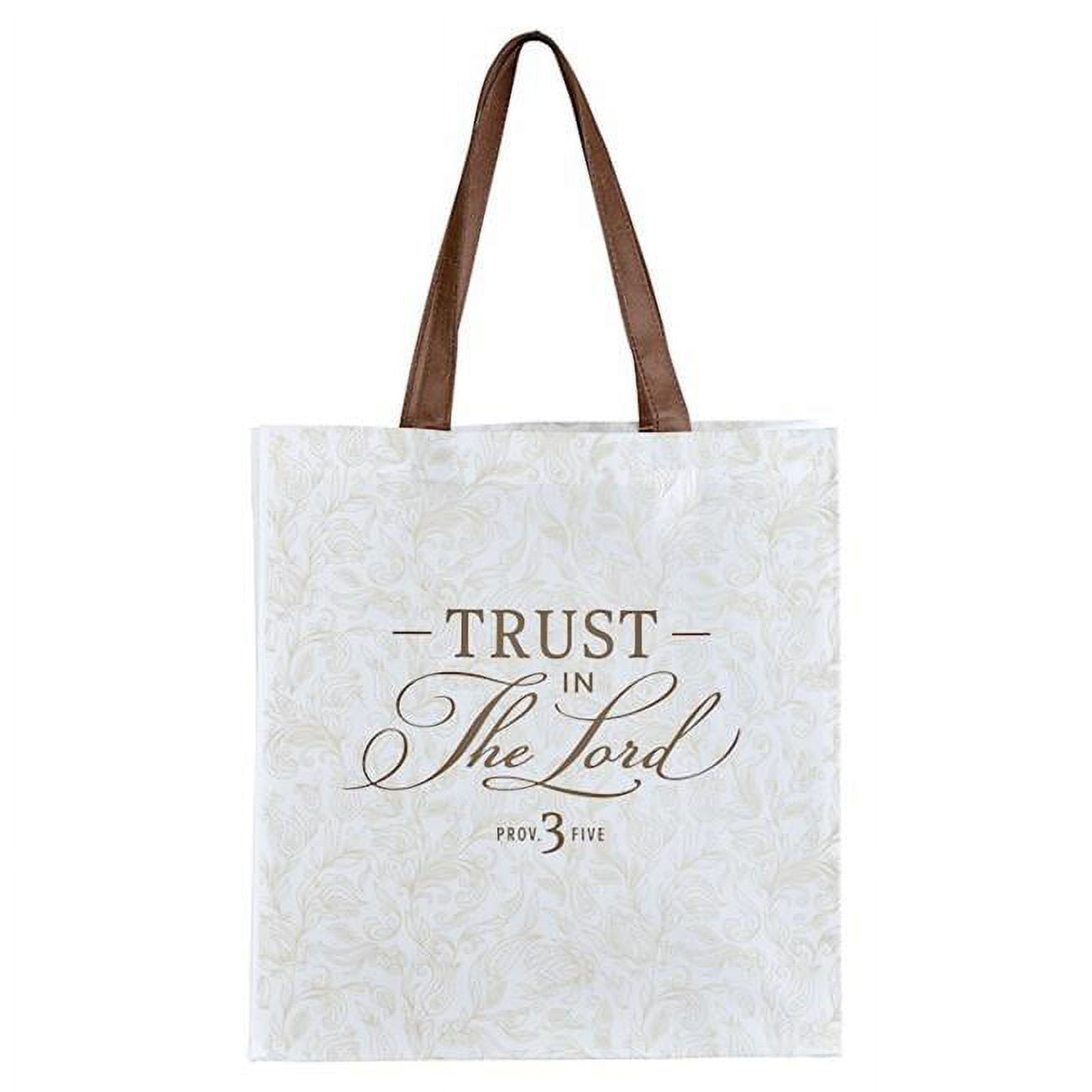 Trust In The Lord Tote Bag, White & Brown
