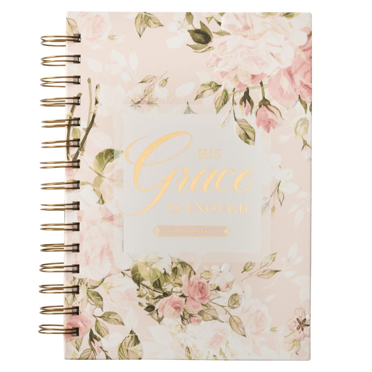 241506 His Grace 2 Corinthians 12-9 Wirebound Journal, Large