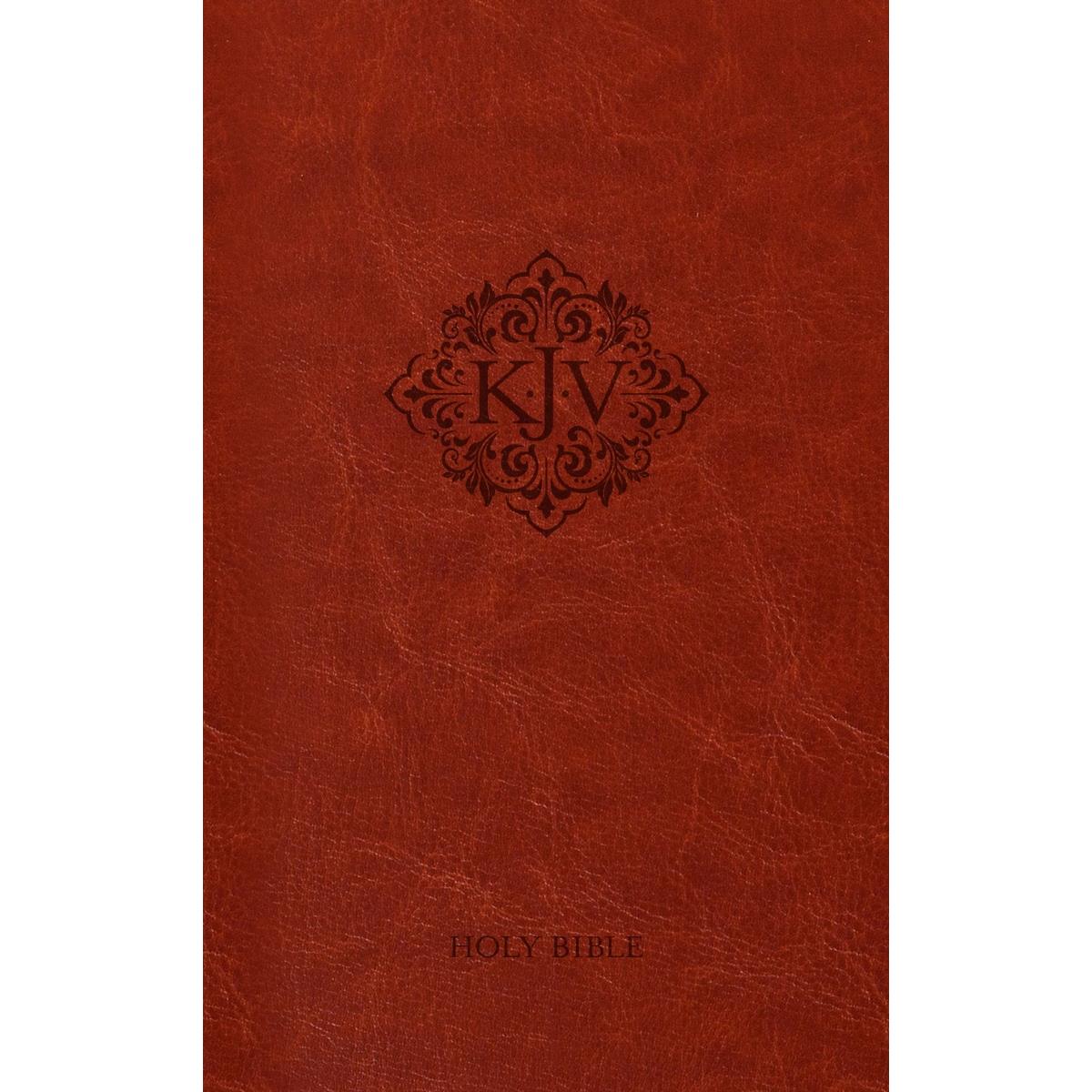 213046 KJV Holy & Personal Size Faux Leather Bible - Caramel