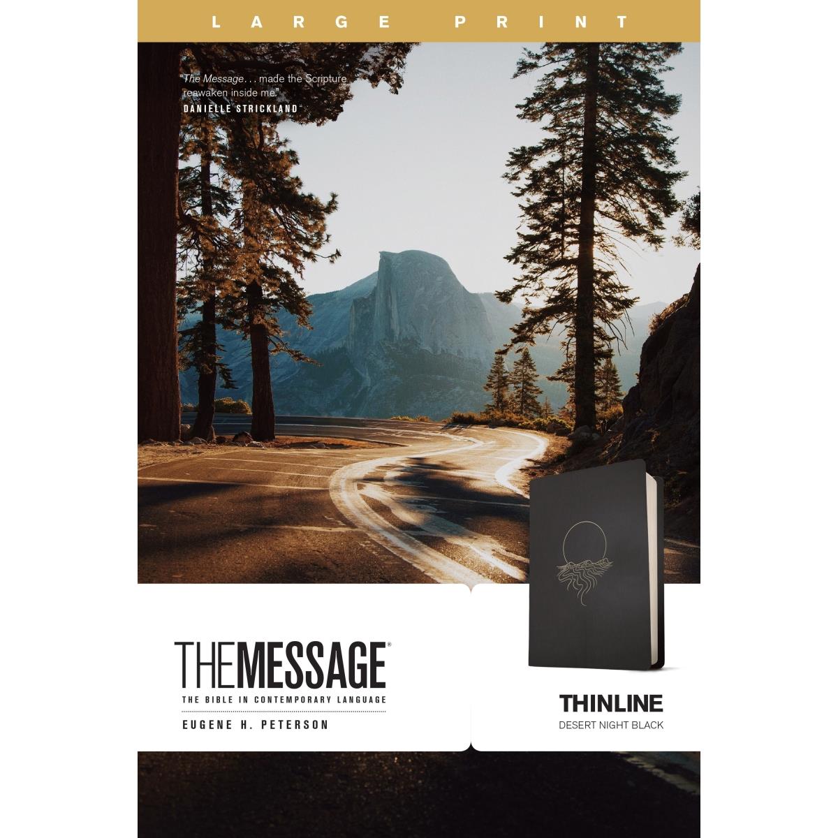 222665 The Message Thinline & Large Print LeatherLike Bible - Desert Night Black
