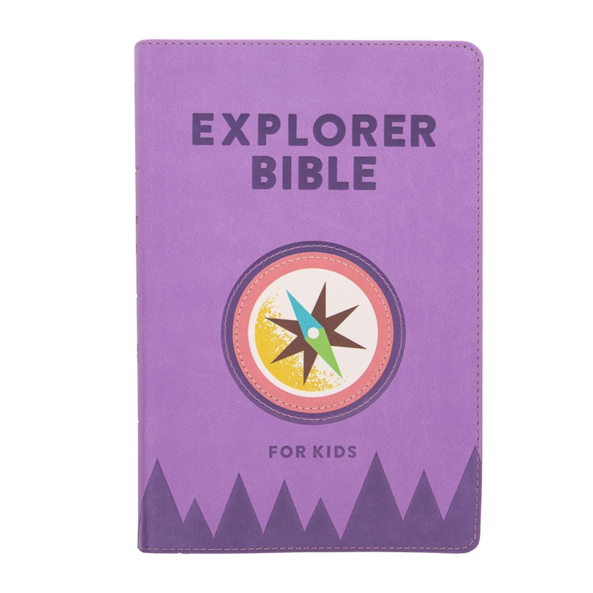 Picture of B&H Publishing 204318 CSB Explorer LeatherTouch Bible for Kids-Lavender Compass