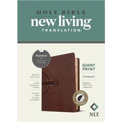240389 NLT Compact Giant Print & Filament Enabled Edition Bible - Mahogany Celtic Cross