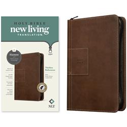 221075 NLT Thinline Reference Zipper Filament Enabled Edition Bible - Atlas Rustic