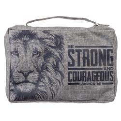 Value Strong & Courageous Joshua 1-9 Bible Cover, Gray - Large