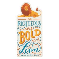 Picture of Christian Art Gifts 213809 Bold As A Lion-Proverbs 28-1 Bookmark, Yellow