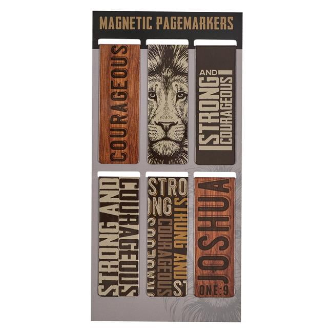 Picture of Christian Art Gifts 224666 Strong & Courageous Magnetic Pagemarker Set - Set of 6