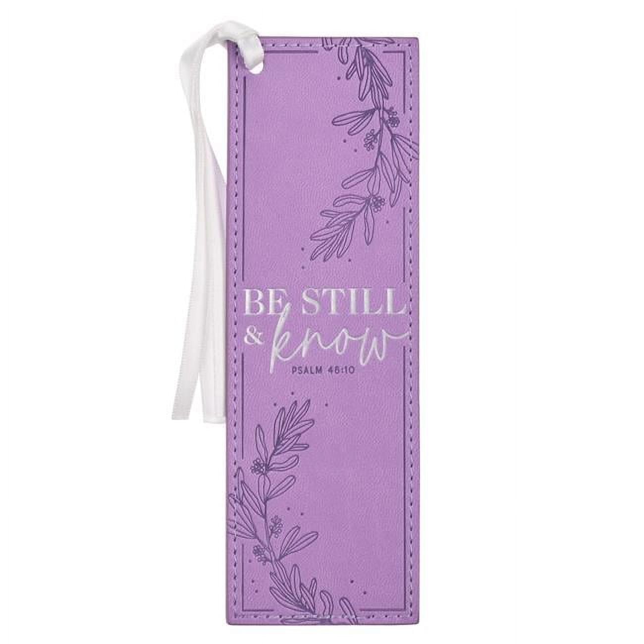 Picture of Christian Art Gifts 241392 Faux Leather-Be Still Watercolor Psalm 46-10 Bookmark