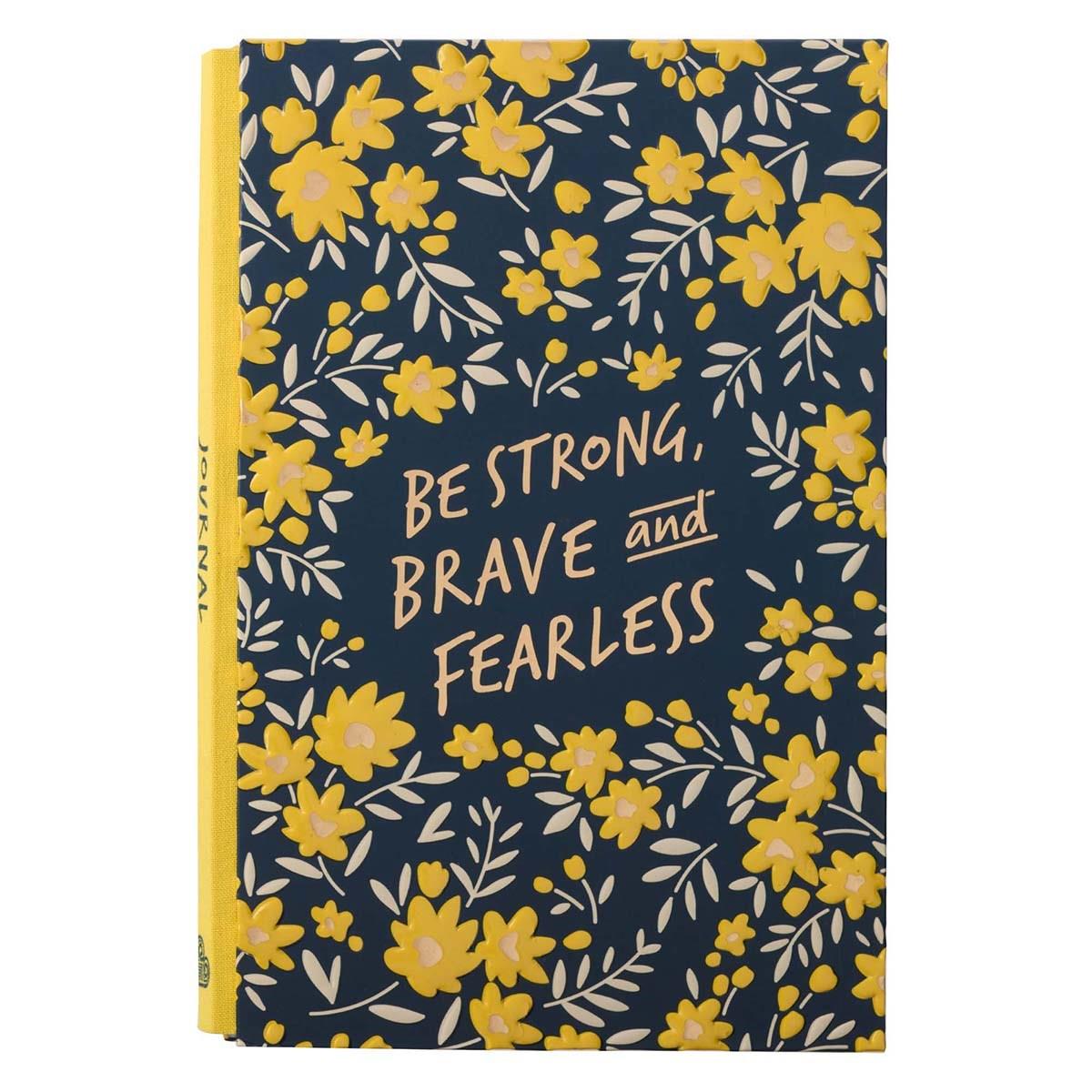 241421 Be Strong Brave & Fearless Journal, Navy & Yellow