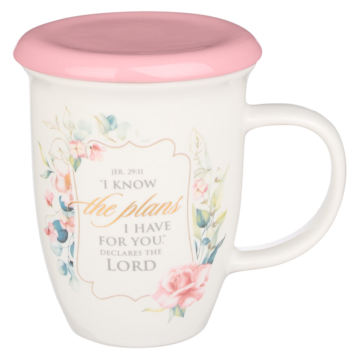 Picture of Christian Art Gifts 241551 I Know the Plans Jeremiah 29-11 Lidded Ceramic Coffee Mug