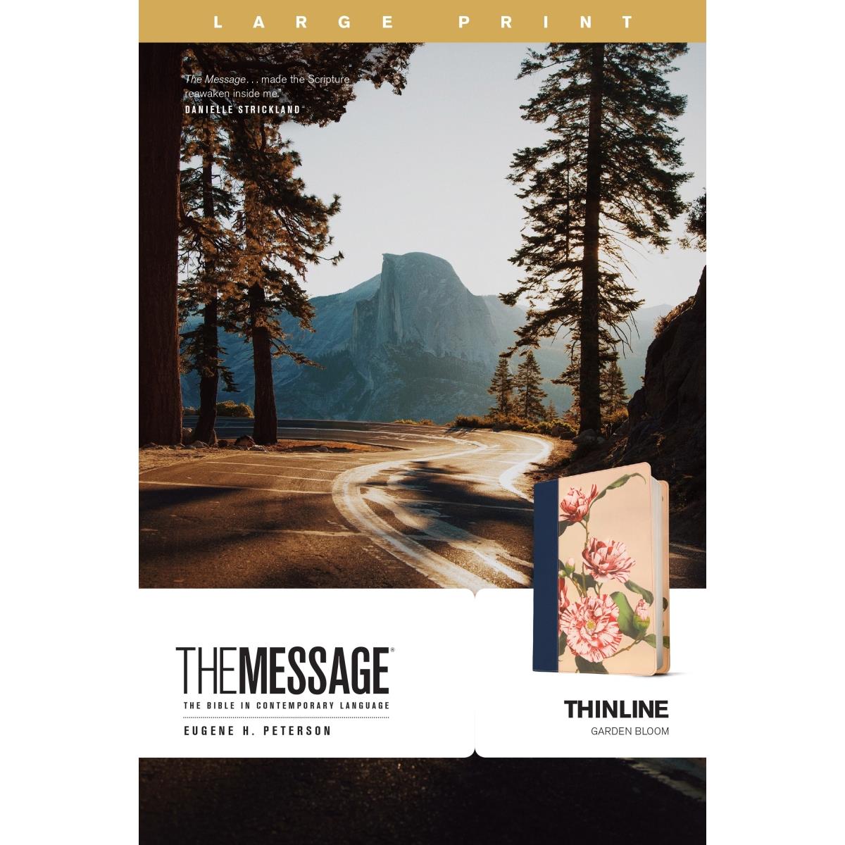 222664 The Message Thinline & Large Print LeatherLike Bible - Garden Bloom