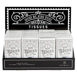 God Bless You Tissue Display-Pocket, Pack of 24