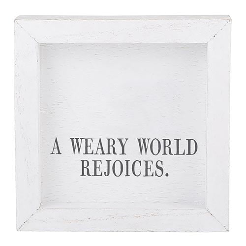 Picture of CB Gift 212408 6 in. Square A Weary World Rejoices Petite Word Board