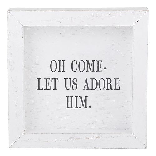 Picture of CB Gift 212406 6 in Square Let Us Adore Him Petite Word Board