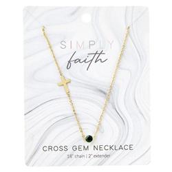 Picture of CB Gift 224283 Cross Gem Emerald Necklace