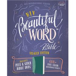 Picture of Zondervan 231325 NIV Beautiful Word Bible&#44; Updated Edition with Peel & Stick Bible Tabs - Teal Leathersoft