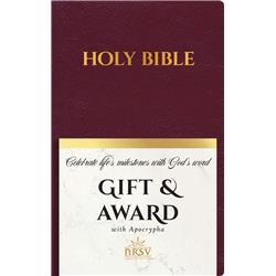 230795 NRSV Updated Edition Gift & Award Imitation Leather Bible with Apocrypha - Burgundy