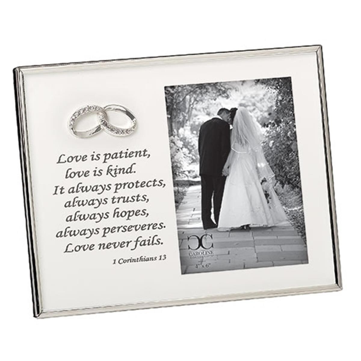 234277 7 in. Frame - Love Is Patient 1 Cor 13, Matte - Holds 4 x 6 in. Photo