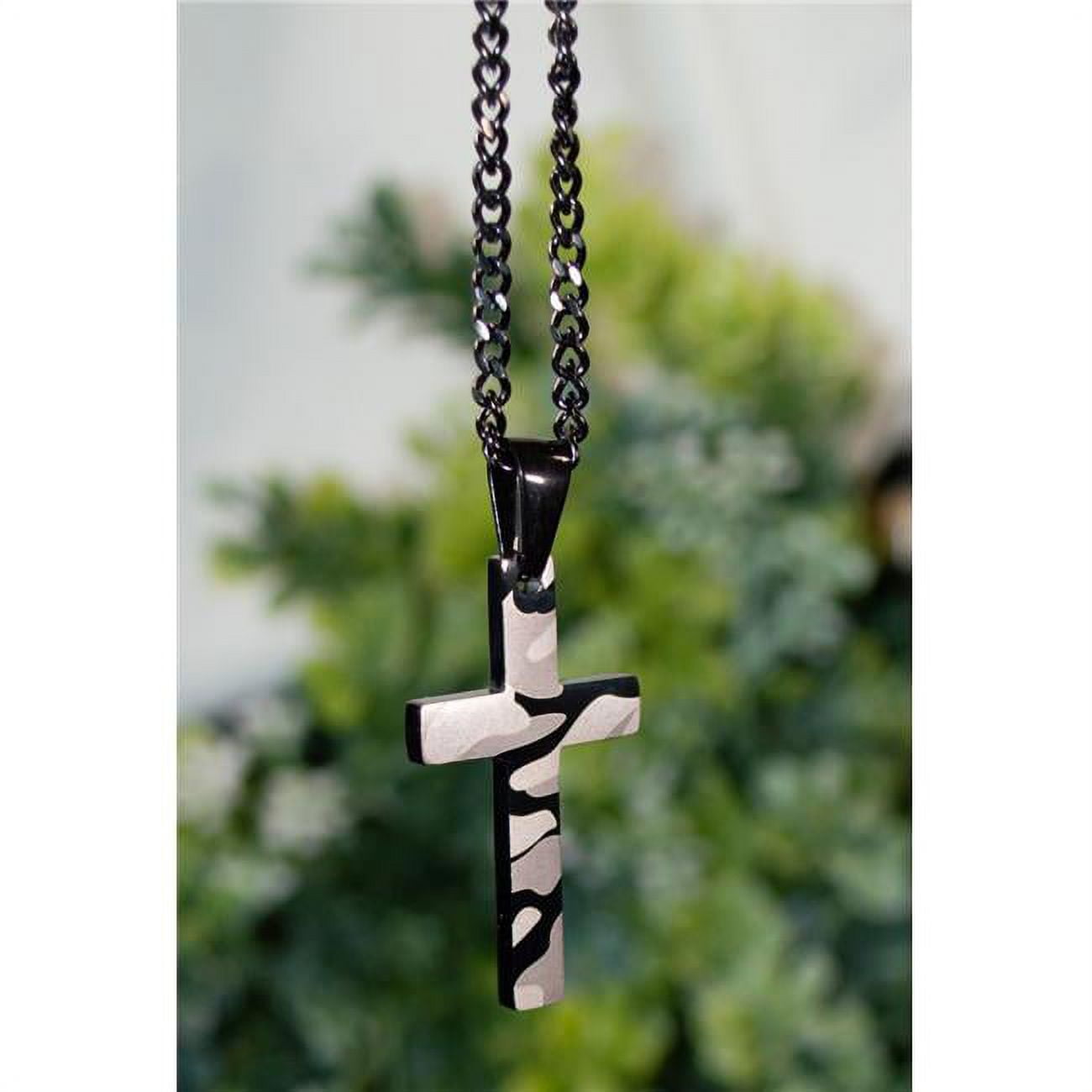 Cross Necklace - Camo & Black
