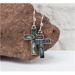 Eden Merry-Cross-Abalone Earrings