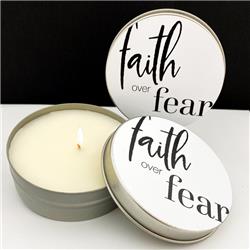 Picture of Abba Products 211632 4 oz Faith Over Fear - Passion Fruit & Peony Tin Candle