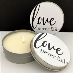 Picture of Abba Products 211636 4 oz Love Never Fails - Tropical Fruit Tin Candle