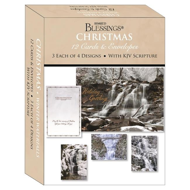 Picture of Crown Point Graphics 214283 Shared Blessings-Christmas-Assorted & Winter Waterfalls Card&#44; Box of 12