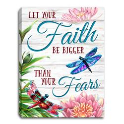 Picture of Glow Decor 231361 8 x 6 in. Faith Dragonflies-LED Tabletop with Timer Mini Canvas