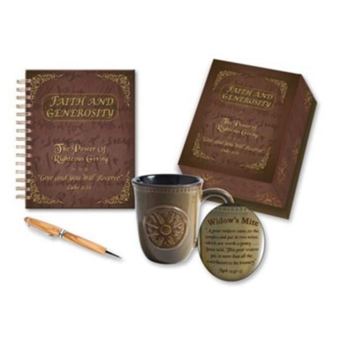 Picture of Holy Land Gifts 231532 Faith & Generosity Pen Journal & Mug Gift Set