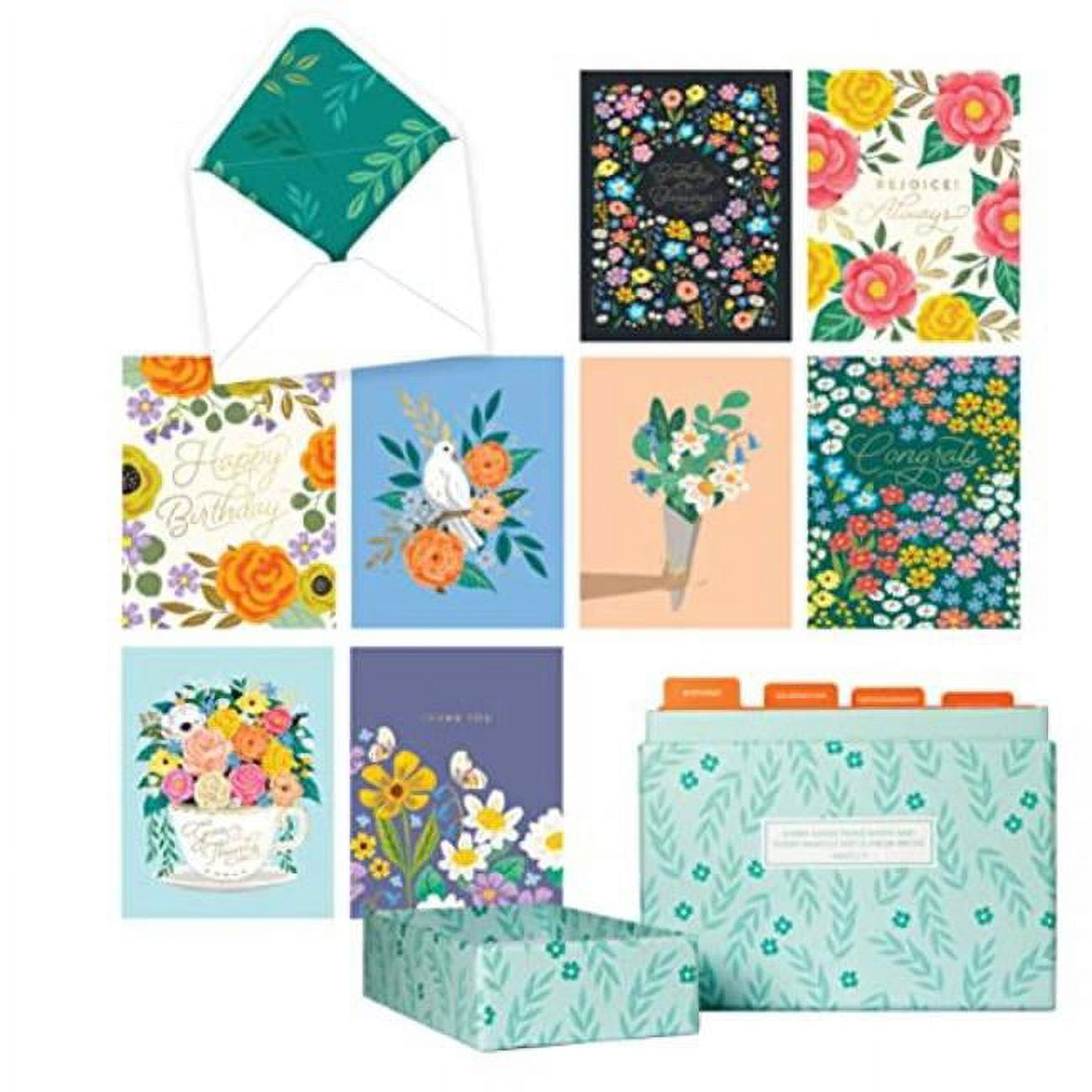 Three Sixteen Publishing 331877 Bouquet of Blessings Greeting Card Set - 20 Piece
