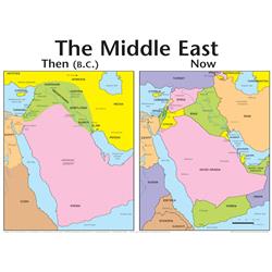 Picture of Rose Publishing 030429 19 x 26 in. Middle East Then & Now Wall Bible Maps Chart