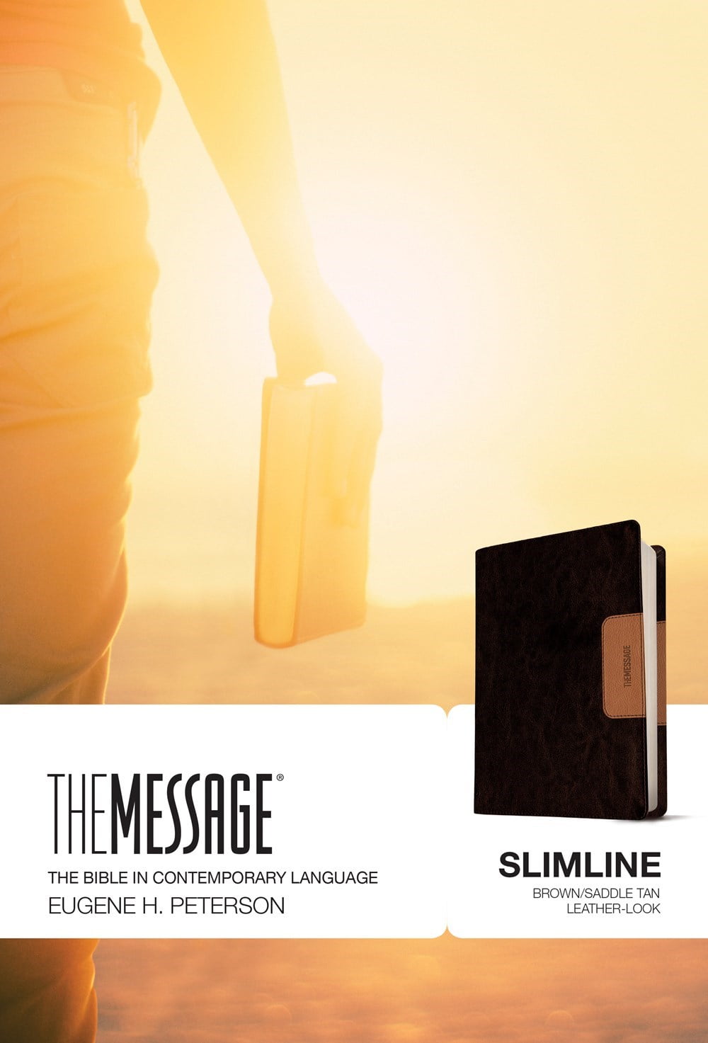 Picture of NavPress 072753 The Message Slimline Bible - Brown & Saddle Tan LeatherLook