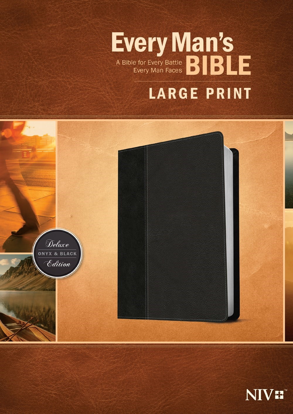 Picture of Tyndale House Publishers 082986 NIV Every Mans Bible & Large Print Black & Onyx TuTone