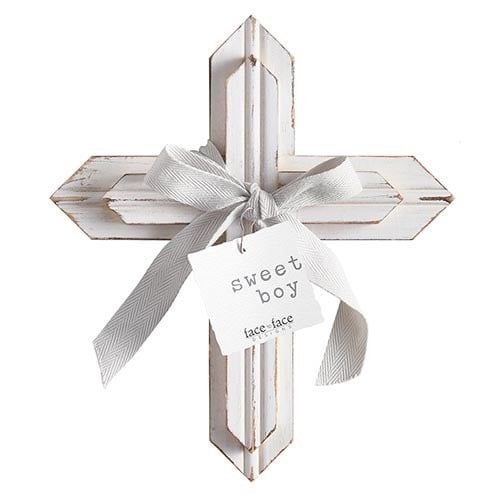 7.25 x 8.5 in. 3 Layer Sweet Boy Wood Cross