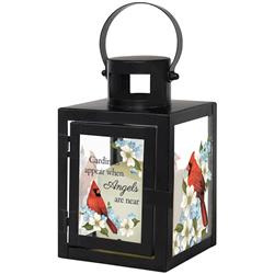 Picture of Carson Home Accents 212714 9.5 x 4 x 4 in. Lantern with LED Candle & Timer Cardinals Appear