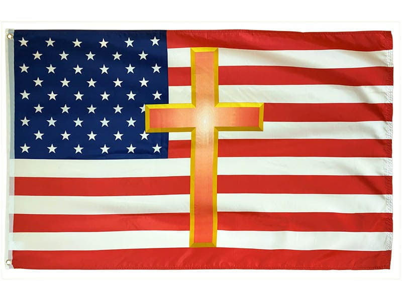 3 x 5 ft. American Flag with Cross